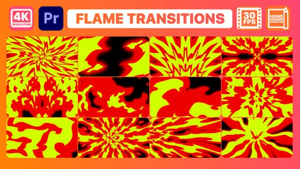 发光的火焰元素转场过渡PR模板下载 Flame Transitions