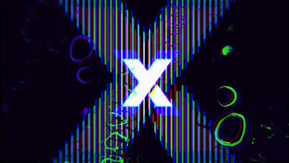 闪烁技术故障标志动画PR模板下载 Glitch Logo