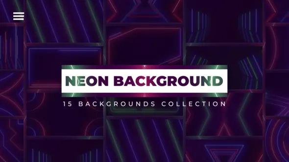 16个霓虹灯背景动画3D抽象阴影渐变循环动画PR模板下载 Neon Backgrounds