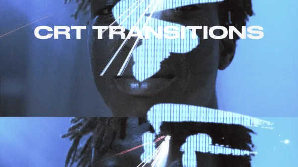 逼真的像素效果独特风格CRT转场过渡PR模板下载 CRT Transitions