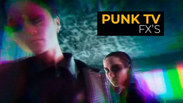 12种朋克畸变幻觉毛刺视觉特效叠加效果PR模板下载 Punk Tv Effects