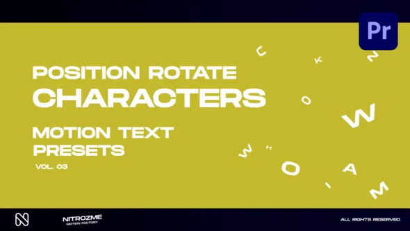 运动文字标题动画PR模板下载 Characters Motion Text Position Rotate Vol. 03 for Premiere Pro