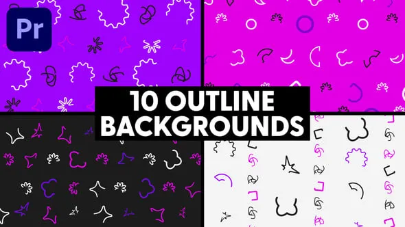 10个几何线条背景元素MOGRT文件PR模板下载 Geometric Lines Backgrounds