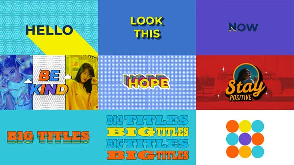 多彩标题创意介绍开场白商业品牌文本排版视频幻灯片PR模板下载 Colorful Title Opener