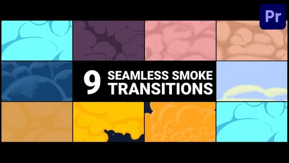9组无缝MG动画卡通烟雾过渡视频转场效果PR模板 Seamless Smoke Transitions