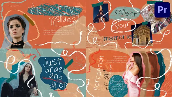 色彩缤纷独特创意涂鸦场景艺术拼贴幻灯片PR模板 Creative Scribble Scenes for Premiere Pro