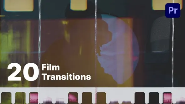 4K电影胶片划痕和漏光效果20个胶片过渡PR模板 Film Transition Pack