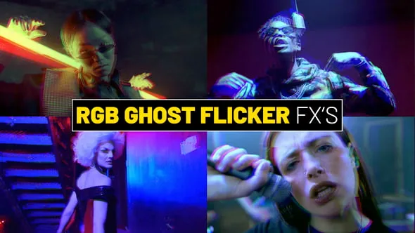 32种RGB幻影闪烁效果叠加元素PR模板 RGB Ghost Flicker Effects