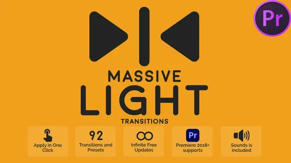 92个像差闪光元素灯光转场PR模板下载 Massive Light Transitions