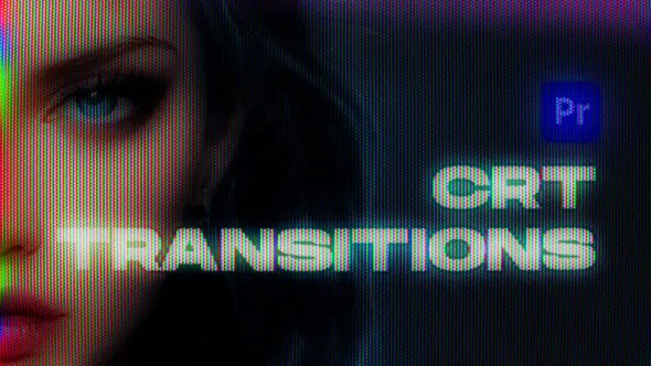 15个复古屏幕纹理失真像素CRT视频转场PR模板下载 CRT Transitions