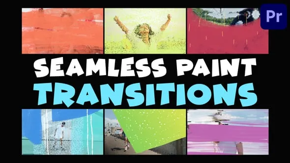 独特的动态抽象绘画过渡适合艺术或时尚视频转场PR模板下载 Seamless Paint Transitions Premiere Pro MOGRT