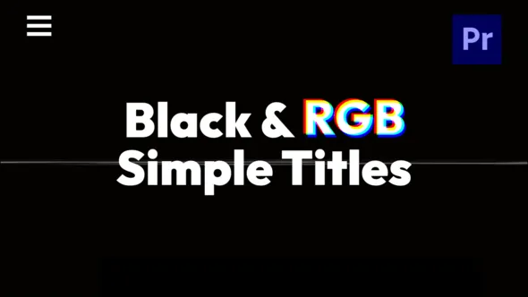 8个黑色RGB简单标题粗体版式文本动画PR模板下载 Black RGB Simple Titles