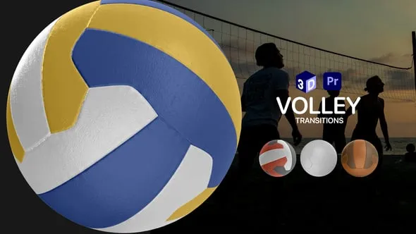 3D空间中旋转的排球转场过渡PR模板下载 Volleyball Transitions for Premiere Pro
