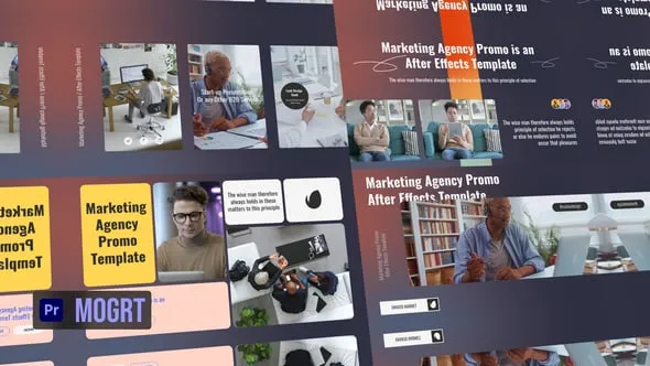 企业场景元素数字媒体公司代理机构营销推广视频PR模板下载 Marketing Agency Promo MOGRT