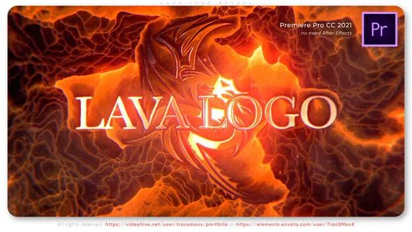 明亮粒子火花熔岩融化标志动画大气史诗游戏开场PR模板下载 Lava Logo Reveal