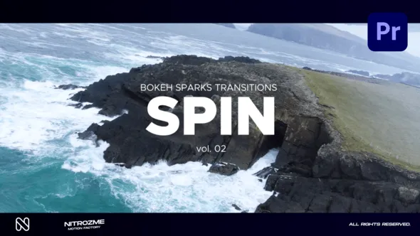 电影耀斑散景旋转过渡转场动画PR模板下载 Bokeh Spin Transitions Vol. 02 for Premiere Pro