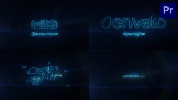 复古屏幕故障标志品牌动画科技产品演示片头介绍PR模板下载 Retro Screen Glitch Logo for Premiere Pro