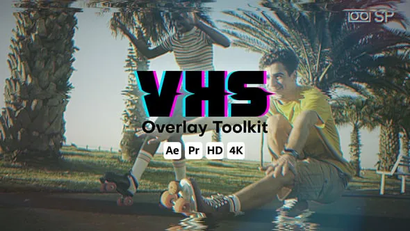 VHS故障叠加独特复古元素AE与PR模板下载 VHS Overlay Toolkit