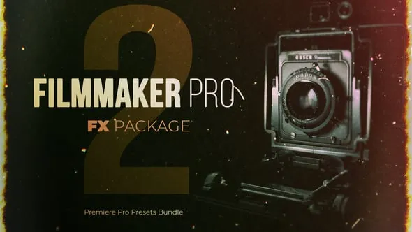 复古叠加元素和老电影放影划痕撕裂胶片刻录过渡PR模板下载 Filmmaker Pro FX 2
