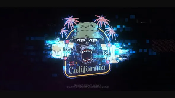 差故障标志动画PR模板下载 Glitch Logo