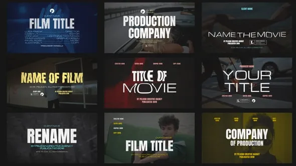 9个电影标题史诗大片纪录片戏剧作品名称字幕PR模板下载 Cinematic Titles V2