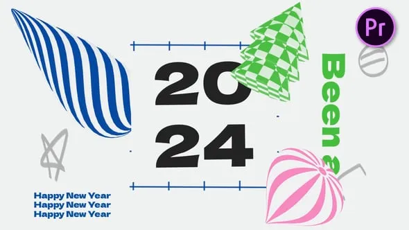 色彩缤纷大字体3D图形元素欢乐圣诞节新年派对开场白PR模板下载 Christmas & New Year Intro