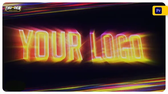 色彩能量爆发活力多彩旋转标志光束扫射LOGO动画PR模板下载 Energetic Colorful Logo Reveal