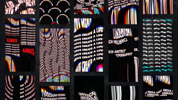 15个RGB抽象动感标题排版垂直海报动画社交媒体vlog短视频PR模板下载 RGB Abstract Kinetic Stories