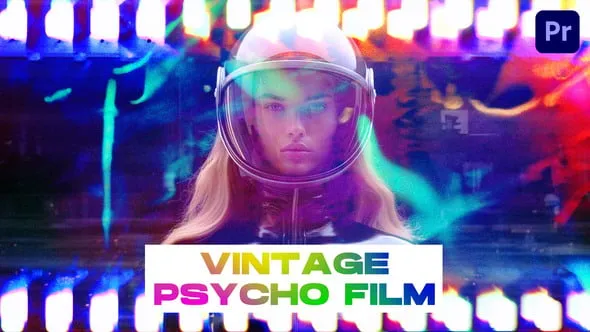 15种老式复古迷幻漏光胶片过渡PR模板下载 Vintage Psycho Film Transitions