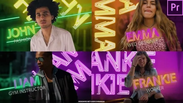 赛博朋克风炫酷霓虹灯标题故障冻结帧特效定格动画开场PR模板 Neon Freeze Opener For Premiere Pro