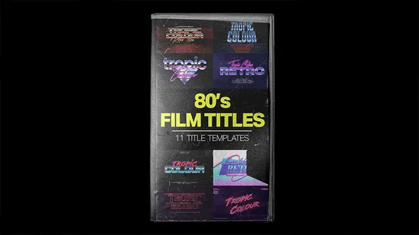 11组80年代复古电影风格3D标题文字排版背景动画AE/PR模板 Tropic Colour – 80’s Retro Film Titles