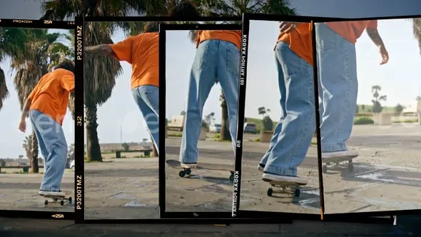 10个胶片帧胶片框架拼贴过渡-PR转场模板 Film Frame Collage Transitions | MOGRT