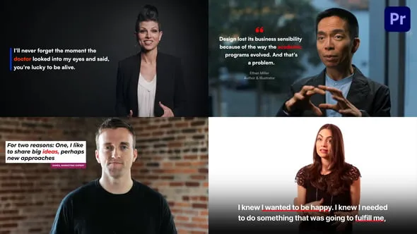 Premiere Pro专用字幕动画荧光笔突出显示效果-PR模板 Captions Pro