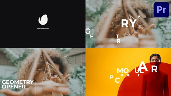 活动体育赛事亮点快节奏广告活力演示几何开场PR模板 Geometry Opener for Premiere Pro