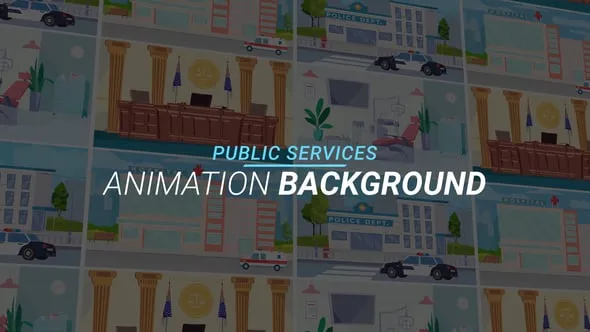 法院医院医疗保健公共服务场所解说动画AE模版 Public services - Animation background