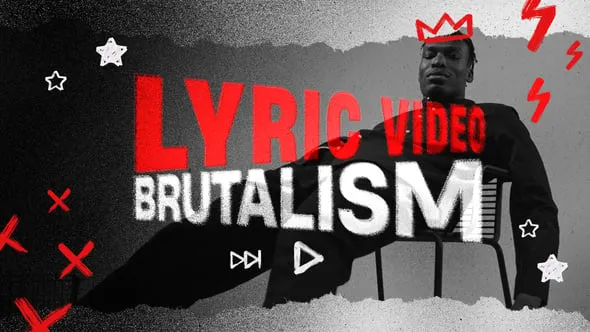 嘻哈文化曲目制作音乐歌词排版视频动画效果AE模版 Lyric Video // Brutalism Typography