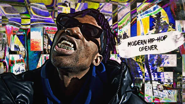 现代嘻哈风格多彩活力人物定格动画效果制作音乐视频预告宣传AE模版 Modern Hip-Hop Opener