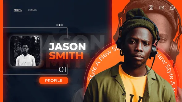 现代公司宣传团队简介时尚社交平台网红人物介绍展示AE模版 Profile Modern Slideshow