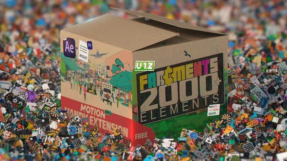Fragments 2000+个2D元素动画MG图形视频AE模版 2000+ Animated 2D Elements