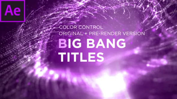 Trapcode Particular插件制作炫酷粒子特效视频片头宣传动画AE模版 Big Bang Titles