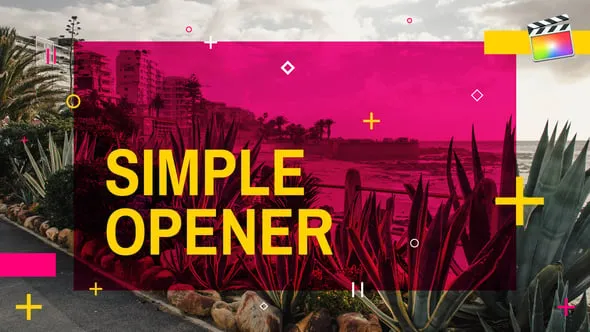 时髦鲜艳色彩现代文字动画开场宣传视频片头模板-FCPX插件 Simple Opener For Final Cut & Apple Motion