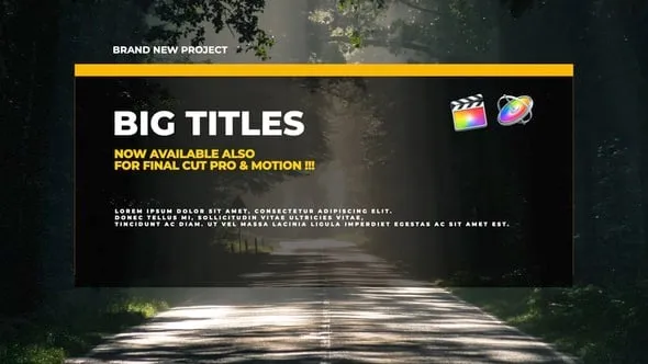 FCPX插件20组大边框演示幻灯片介绍文字标题动画 Big Titles FCPX & Motion