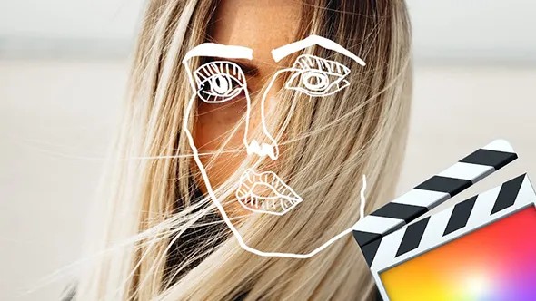 FCPX插件-Disclosure Face Effect FCPX插件15种手绘脸部表情添加线条效果