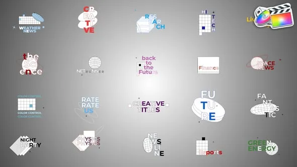 20个抽象科技独特文字标题标题动画FCPX插件下载 Abstract Technology Titles