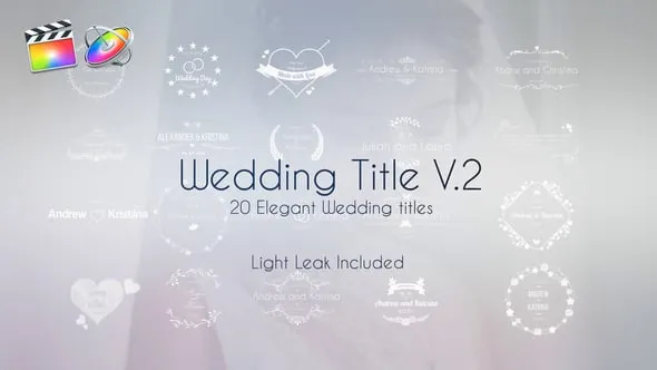 20个经典简洁婚礼文字标题动画FCPX插件下载 Wedding Title V.2
