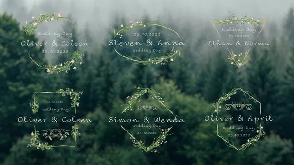 6个唯美浪漫婚礼鲜花藤曼文字标题动画FCPX插件下载 Wedding Titles