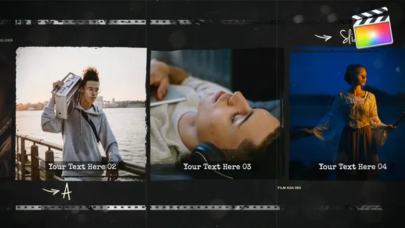 7种复古老电影胶片边框幻灯片照片展示介绍动画FCPX插件下载 Emotion Slides