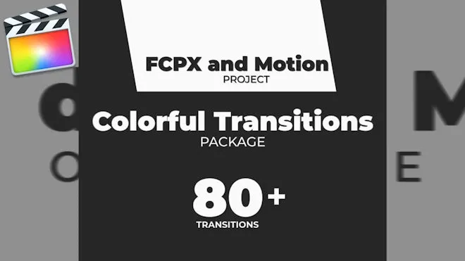 80个简单纯色图形过渡视频转场动画FCPX插件下载 Colorful Transitions Pack