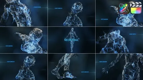 7种抽象人体轮廓文字标题动画FCPX插件下载 Neon Trail