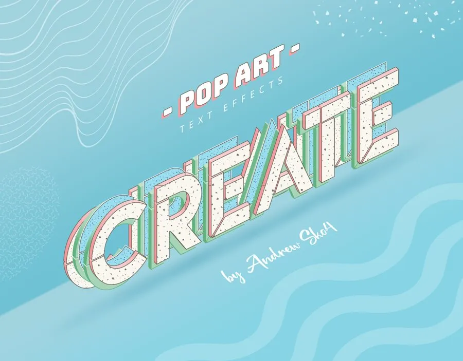 8个波普艺术效果分层切片文本LOGO图形海报风格设计PS样式模板 Sliced Pop Art – Text Effects